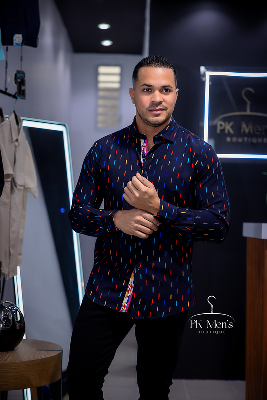 Navy Abstract Shirt