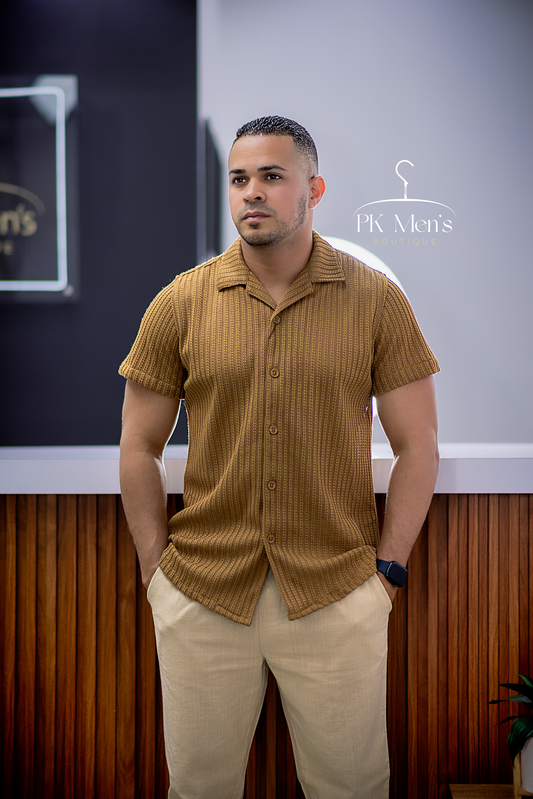 Brown Crochet Shirt
